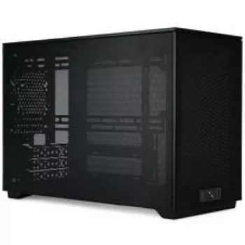 Caja PC Mini ITX/ATX ssupd Meshroom D (CS-MRD-BK-1) — caja compacta negra con paneles de malla