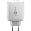 Cargador rápido dual USB-C, PD, GaN, 65 vatios (blanco, 1x USB-C, 1x USB-A, Power Delivery)