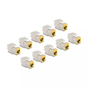 Módulo Keystone DeLOCK 88111 plano amarillo RJ-45 10 uds.