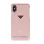 Carcasa trasera con ranura para tarjetas VixFox para iPhone X/XS — funda protectora rosa con compartimento para tarjetas