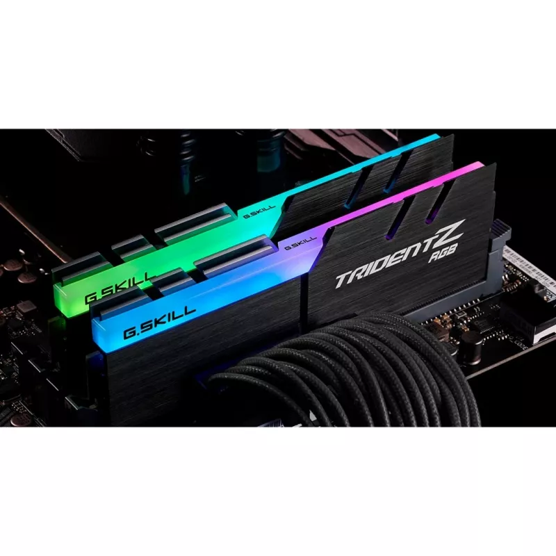 DIMM 32 GB DDR4-3200 (2x 16 GB) kit dual, memoria RAM negra, F4-3200C16D-32GTZRX, Trident Z RGB, INTEL XMP
