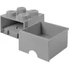 Caja de almacenamiento Room Copenhagen LEGO Storage Brick Drawer 4 – gris oscuro, cajón de plástico apilable para juguetes y piezas pequeñas