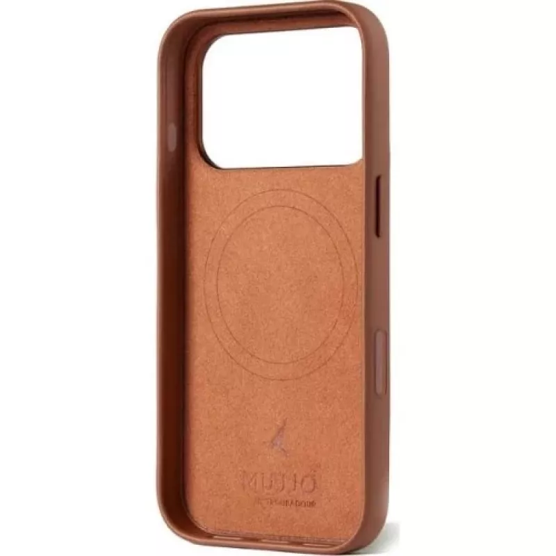 Mujjo Full Leder Case MagSafe funda para iPhone 17 Pro marrón