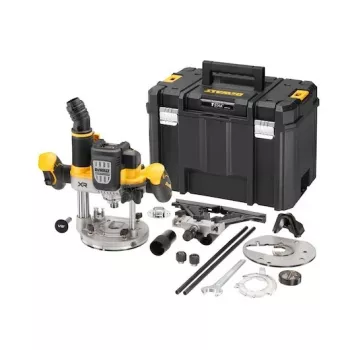 Fresadora de inmersión DeWalt DCW620NT-XJ, batería sin escobillas, 18V, 1600W de potencia, 11–23k U/min, pinza de 12,7 mm, aspiración de polvo, LED, 3,6 kg, maletín