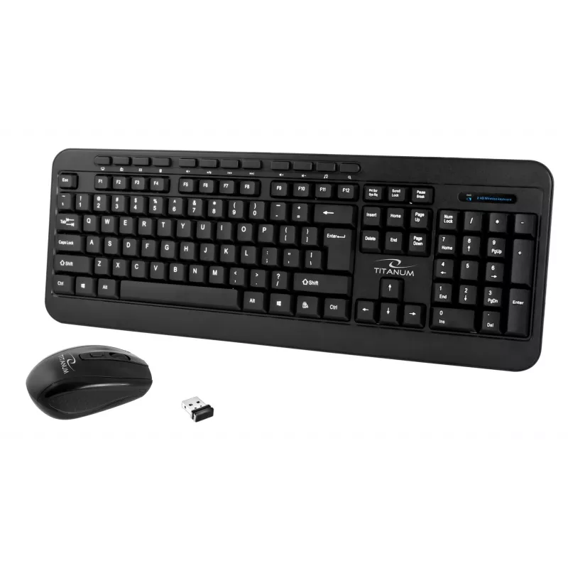 Conjunto inalámbrico de teclado y ratón ESPERANZA Akron TK109 2,4 GHz, receptor USB, Negro