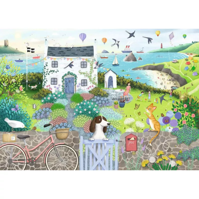 Puzle Ravensburger Coastal Cottage 1000 piezas, 700 mm de ancho, 2 mm de grosor