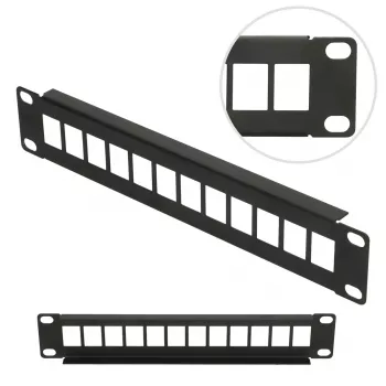 Patch panel Extralink 12 puertos UTP 10 pulgadas carcasa metálica, negro
