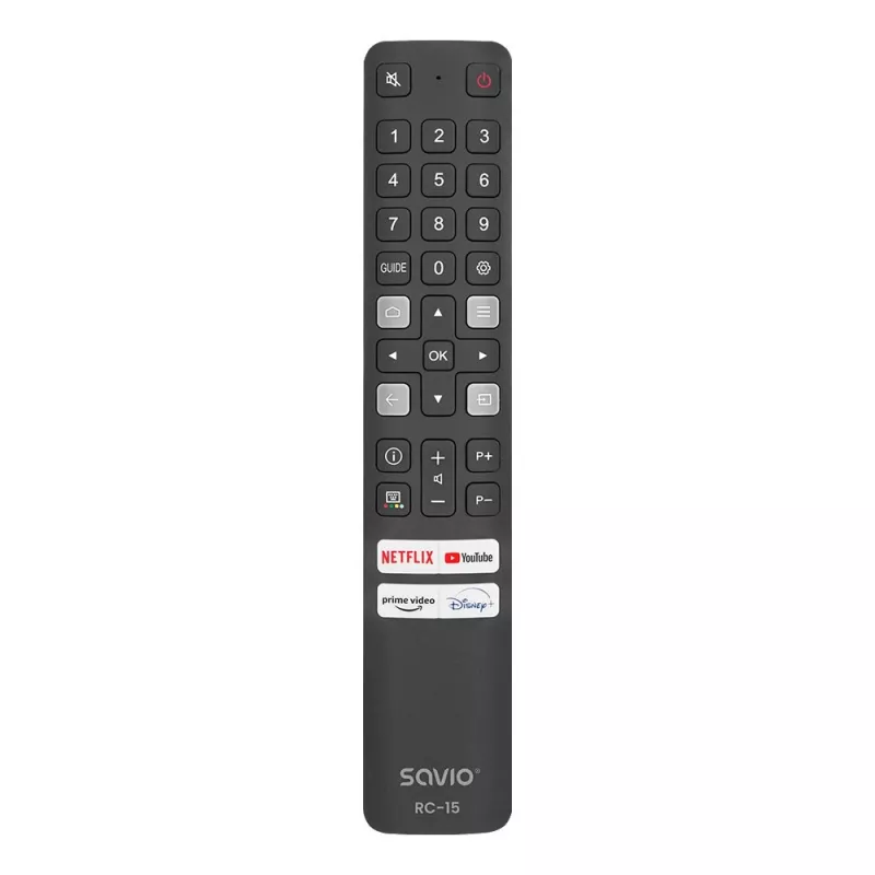 Mando a distancia universal SAVIO RC-15 para TCL SMART TV, IR inalámbrico, negro, alcance 10 m