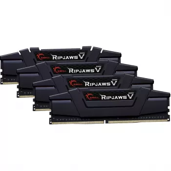 DIMM 64 GB DDR4-3600 (4x 16 GB) Quad-Kit, memoria RAM negra, F4-3600C16Q-64GVKC, Ripjaws V, INTEL XMP