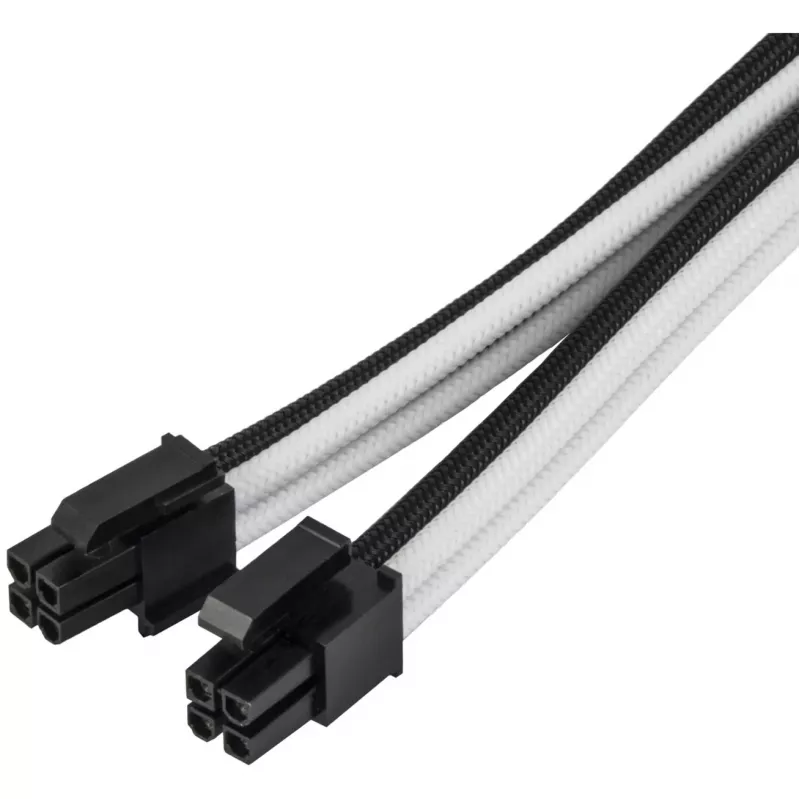 SilverStone PP07E - Cable de extensión de alimentación - 8 pines EPS12V (4+4) (M) a 8 pines EPS12V (H) - 30 cm - Negro, blanco (SST-PP07E-EP