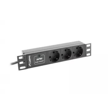 Lanberg PDU-03F-0200-BK unidad de distribución de energía (PDU) 1U negra 3 salidas AC (PDU-03E-0200-IEC-BK)