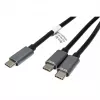 ROLINE - cable USB - USB-C de 24 pines (M) a USB-C de 24 pines (M) - USB 2.0 - 1,85 m - alimentación USB (100 W) - negro (11.02.8308)