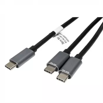 ROLINE - cable USB - USB-C de 24 pines (M) a USB-C de 24 pines (M) - USB 2.0 - 1,85 m - alimentación USB (100 W) - negro (11.02.8308)