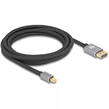 Delock - Cable DisplayPort - Mini DisplayPort (M) a DisplayPort (M) - DisplayPort 1.4 - 3,0 m - Compatible con 8K 60 Hz - Negro, gris (81093)