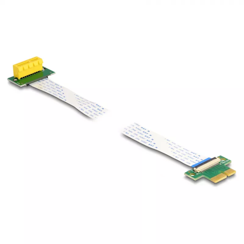 Tarjeta riser DeLOCK PCI Express x1 macho a ranura x1 en ángulo de 90° con cable FPC de 30 cm
