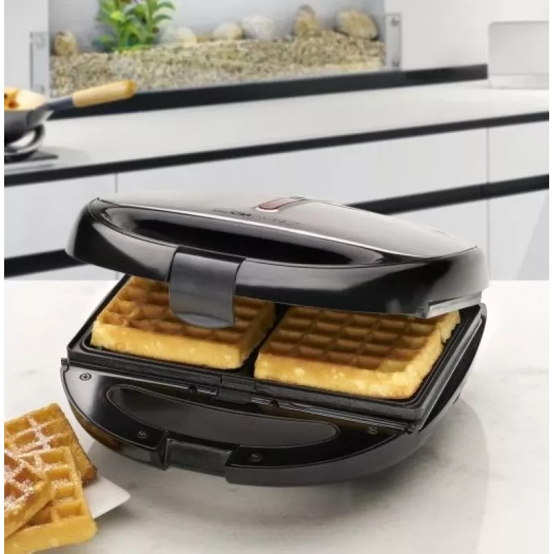 Sandwichera Clatronic ST/WA 3670 800 W negra, acero inoxidable