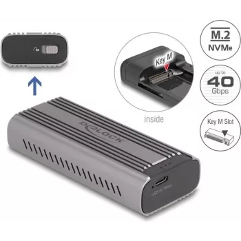 Carcasa para SSD DeLOCK 42029 USB Type-C 40 Gbit/s para M.2 NVMe PCIe