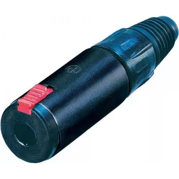 Neutrik cable de bloqueo de 1/4 jack - conector de audio - conector estéreo hembra - negro