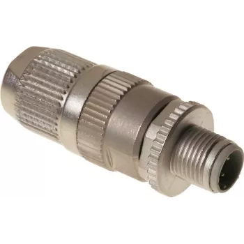 Conector macho M12 de 4 polos codificado D Harting HARAX – conector circular industrial para señal/datos