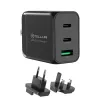 Cargador de pared Tellur TLL151451 65W, 3 puertos (2x USB-C, 1x USB-A)