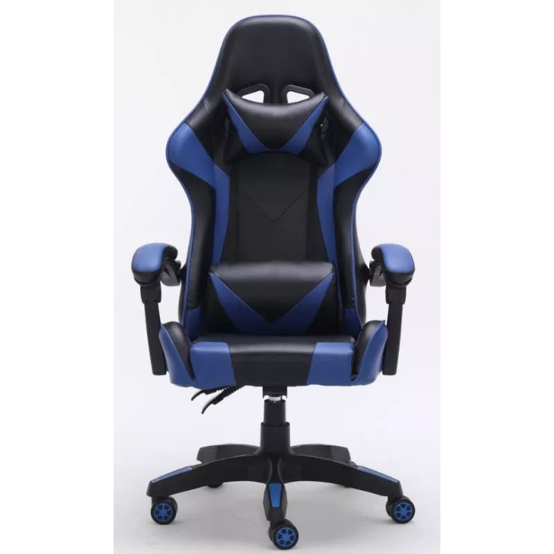 Silla de oficina Top e Shop REMUS – asiento acolchado y respaldo acolchado, negro/azul, con ruedas