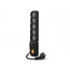 Regleta con interruptor: 5 tomas, cable de 5 m, negro