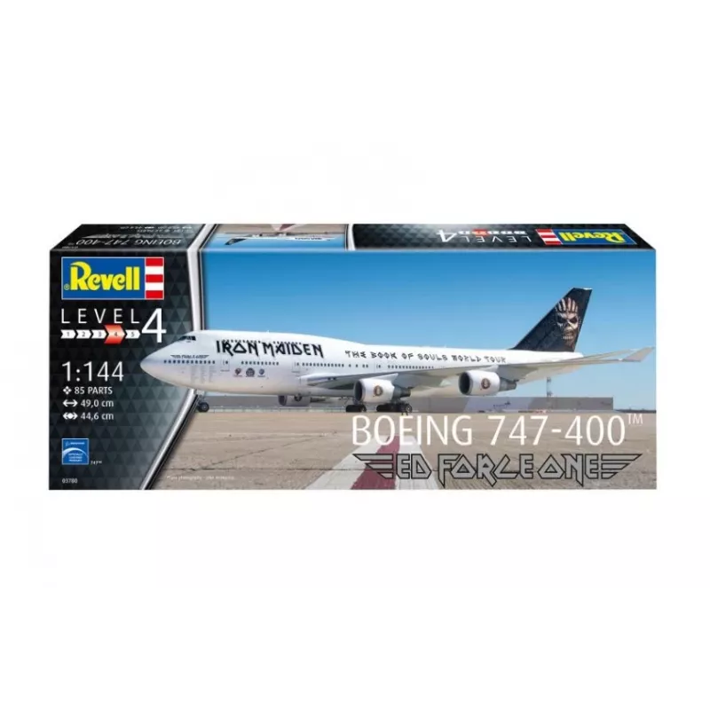 Revell 03780 Boeing 747-400 Iron Maiden Ed Force One escala 1:144 maqueta de plástico sin pintar/sin montar
