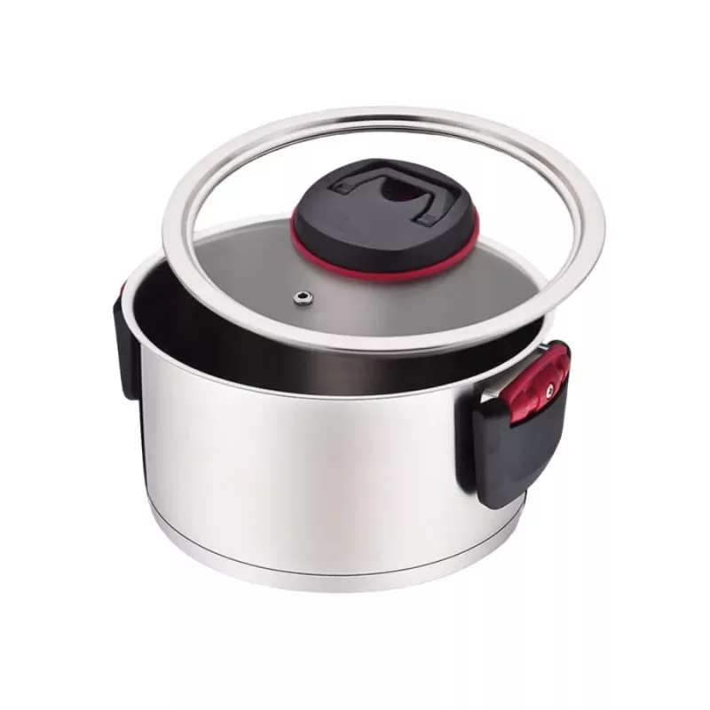 Olla Maestro MR-3530-24 acero inoxidable 24 cm, 5,5 L, asas abatibles, tapa de cristal