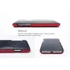Carcasa trasera con ranura para tarjetas VixFox para iPhone X/XS — rojo rubí, cubierta trasera con compartimento para tarjetas integrado