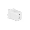 Fuente de alimentación Dicota - compacta, GaN - 65 vatios - 5 A - PD 3.0 - 3 puertos de salida (2 x USB-C, USB)