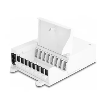 Caja de distribución de fibra óptica DeLOCK FTTH montaje de pared interior 8 puertos blanca
