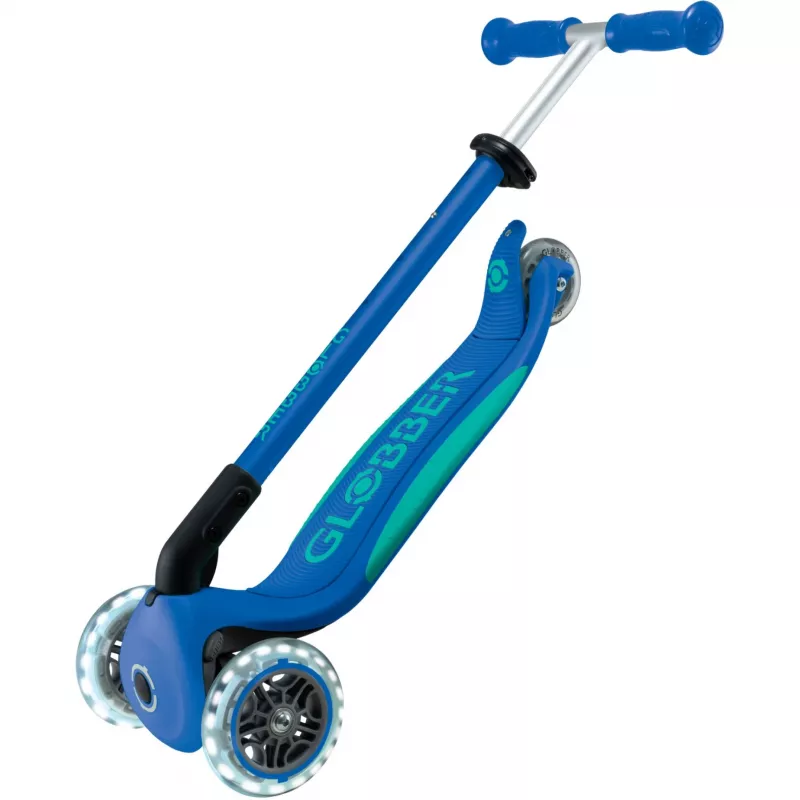 Primo Foldable Plus Lights, patinete azul oscuro/turquesa