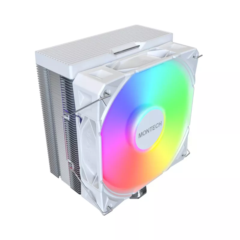 Montech NX400 White ARGB disipador de aire para CPU, 120 mm, multisocket, blanco
