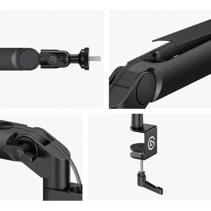 Brazo de micrófono Elgato Wave Mic Arm Low Profile — brazo articulado ajustable de perfil bajo para estudio y streaming
