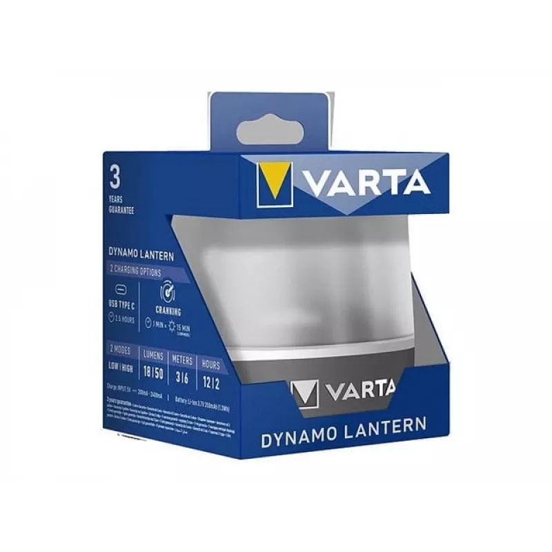Linterna dinamo recargable por manivela Varta 17670 101 111 - lámpara de emergencia portátil