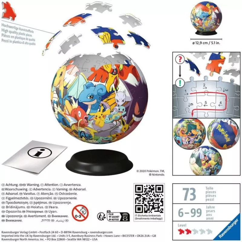 Puzle 3D Ravensburger Pokémon 72 uds. dibujos animados