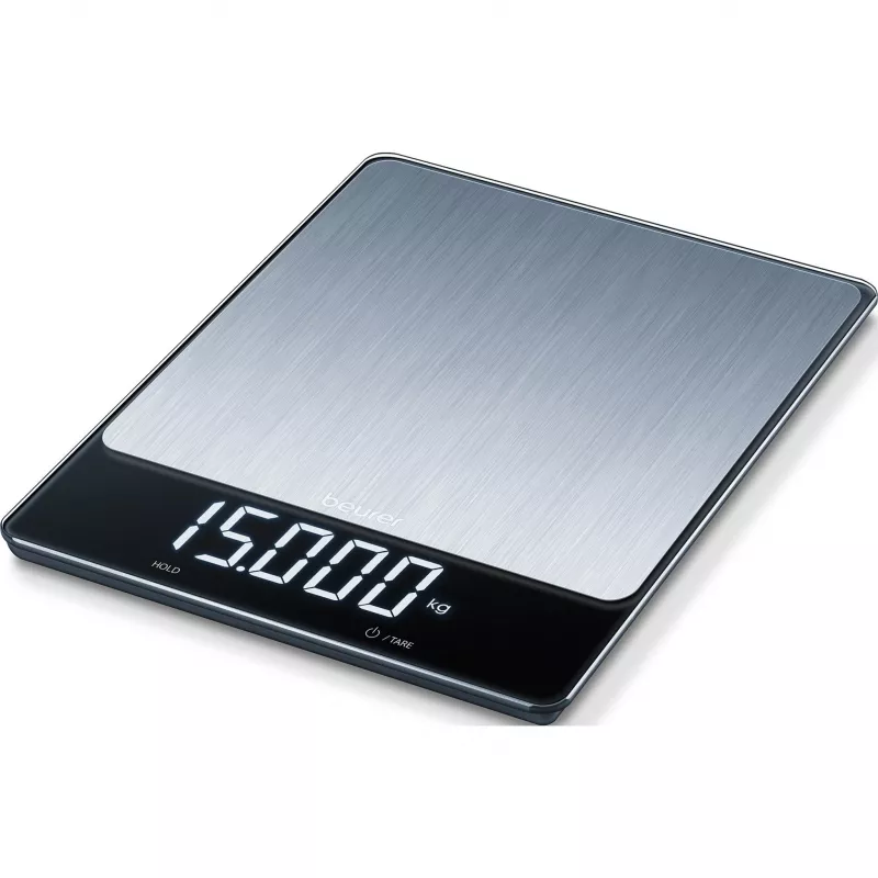 Báscula de cocina Beurer KS 34 XL acero inoxidable, capacidad 5 kg, precisión 1 g