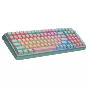 Teclado Cooler Master MK770 mecánico, USB + RF inalámbrico + Bluetooth, QWERTY francés, 99 teclas, RGB, turquesa