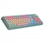 Teclado Cooler Master MK770 mecánico, USB + RF inalámbrico + Bluetooth, QWERTY francés, 99 teclas, RGB, turquesa