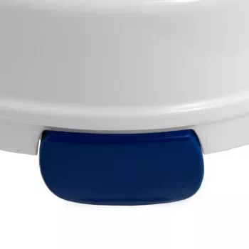 Elevador de inodoro REHA FUND KATE 15 cm — blanco, asiento superpuesto, peso máximo 150 kg, abrazaderas ajustables y bloqueables