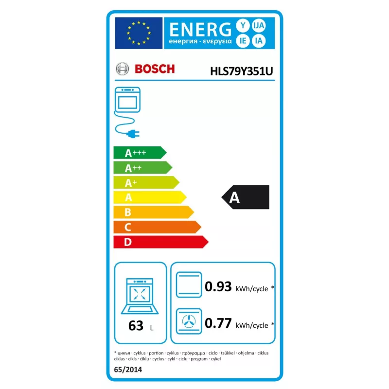 Bosch Cocina HLS79Y351U Serie 6 Placa de inducción, horno eléctrico, acero inoxidable, ancho 60 cm, grill, LCD, 63 L, profundidad 60 cm