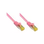 Cable de red RJ45 con cable Cat.7 y protección de la lengüeta (RNS®), S/FTP, PiMF, libre de halógenos, 600 MHz, OFC, magenta, 1 m, Good Connections® (8070R-010M)