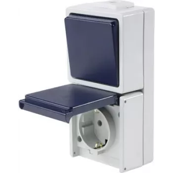 as - Schwabe 62455 interruptor de superficie IP54 gris (62455)