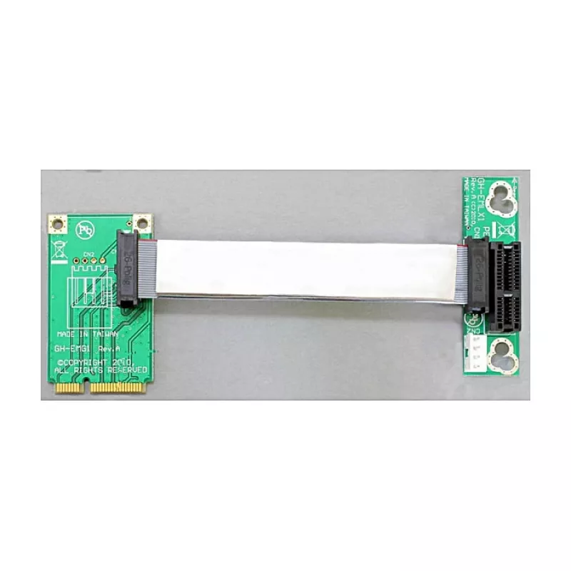 Tarjeta Riser Mini PCI Express > PCI Express x1 orientada a la izquierda