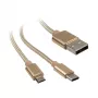 Cable USB Akasa AK-CBUB42-12GL 1,2 m USB 2.0 USB A USB C/Micro-USB B Oro (AK-CBUB42-12GL)