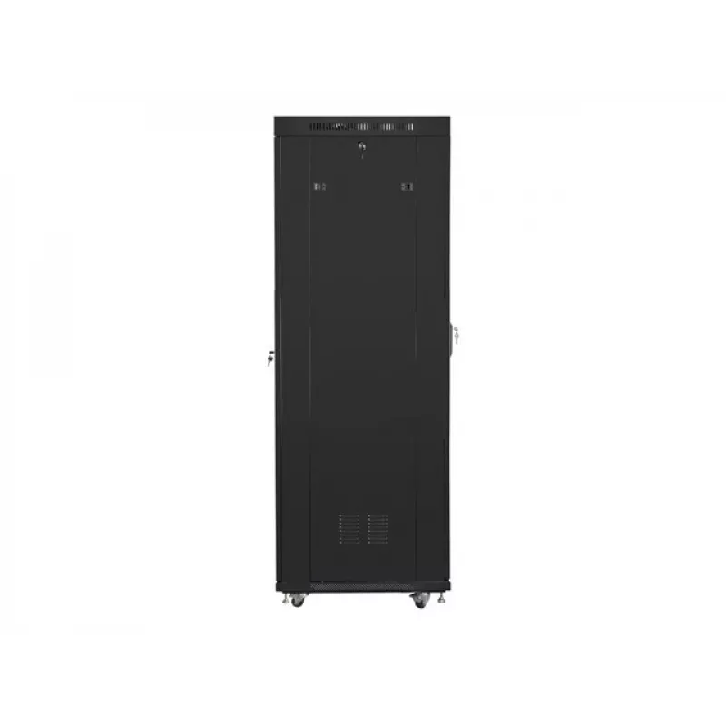 Lanberg FF01-6842-23BL armario rack de suelo de 19" 42U 600x800x2127,5 mm, puerta de malla, LCD, 4 ventiladores, flat pack, 800 kg, IP20, cerradura, ruedas, negro