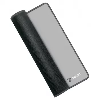 Alfombrilla de ratón gaming SAVIO Turbo Dynamic S — gris, 250×250 mm, 2 mm de grosor, bordes cosidos, base de goma antideslizante