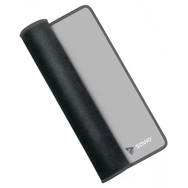 Alfombrilla de ratón gaming SAVIO Turbo Dynamic S — gris, 250×250 mm, 2 mm de grosor, bordes cosidos, base de goma antideslizante