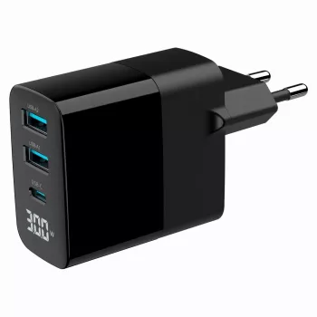 Cargador Gembird TA-UC-PDQC30LCD-BK-02 para dispositivos móviles universal negro AC carga rápida interior