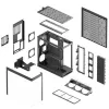 Caja de PC HAVN HS 420 VGPU, torre Midi, E-ATX, cristal templado, cable riser PCIe 5.0 - negra